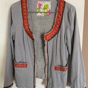 Embroidered free people blazer